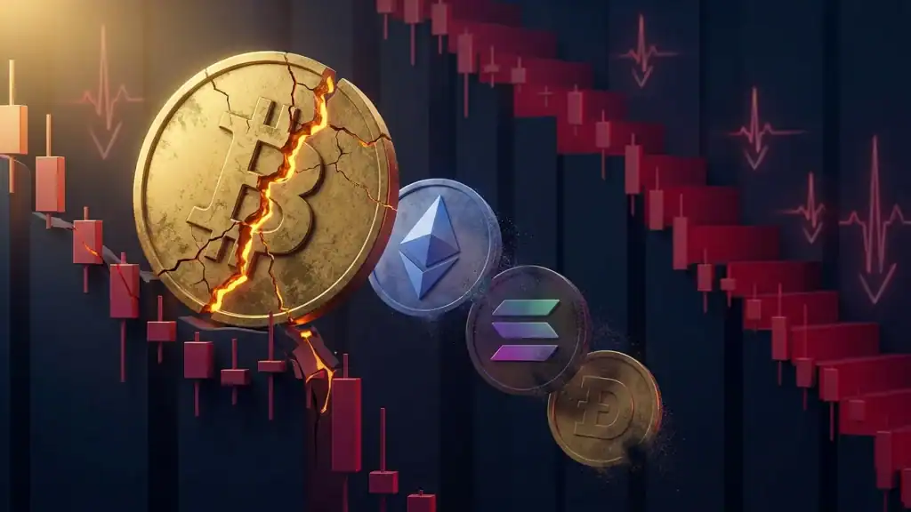 Bitcoin $80,000 Pullback Drags ETH, SOL, DOGE Lower as Funding Rates Stay Negative